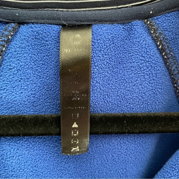 NAVY Blue and Grey Fleece Hoodie, Thumb holes, Dual Collar, Sleeve Pocket Size M - Picture 6 of 11